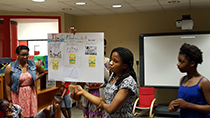 Students watching a presentation